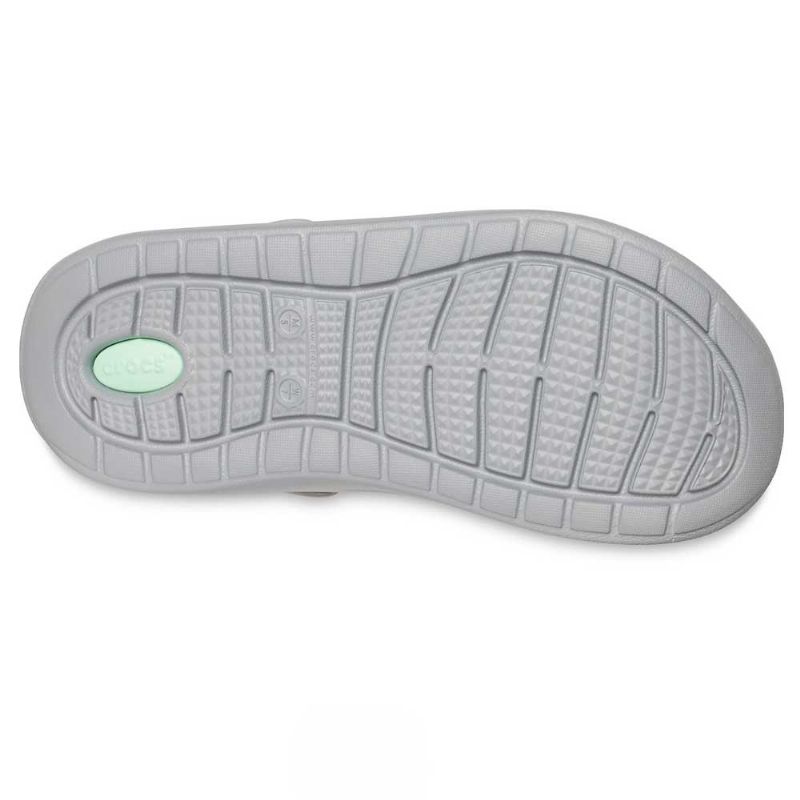 light grey neo mint crocs